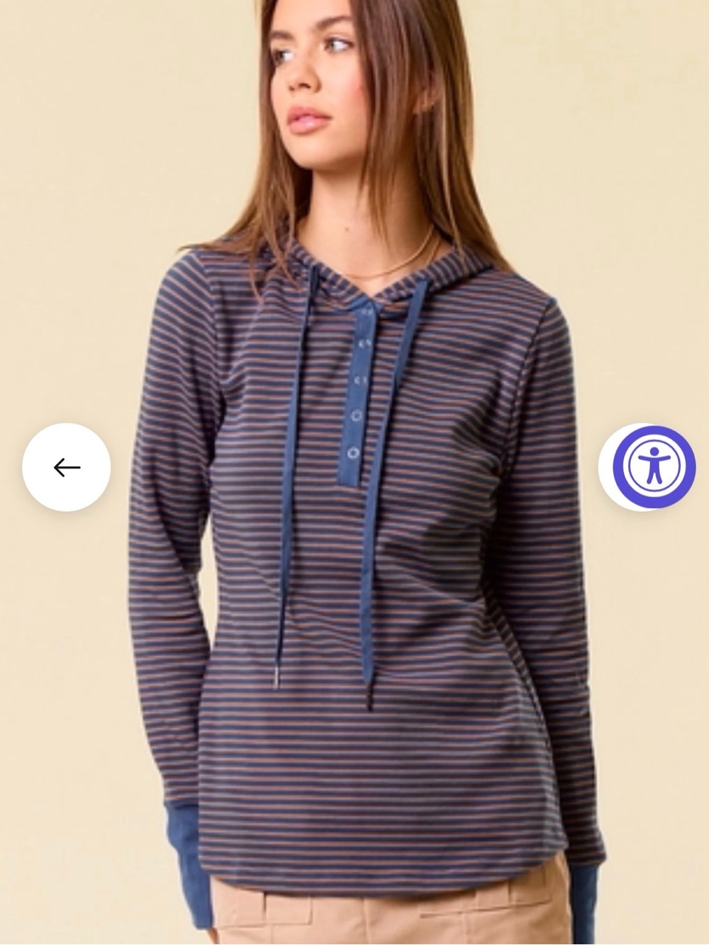 Doe & Rae HENLEY RIBBED HOOD TOP